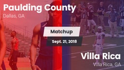 Matchup: Paulding County vs. Villa Rica  2018