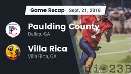 Recap: Paulding County  vs. Villa Rica  2018