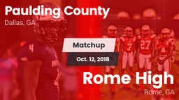 Matchup: Paulding County vs. Rome High 2018