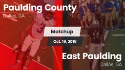 Matchup: Paulding County vs. East Paulding  2018