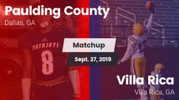 Matchup: Paulding County vs. Villa Rica  2019