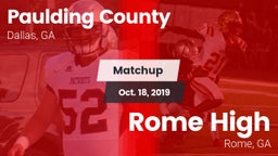 Matchup: Paulding County vs. Rome High 2019