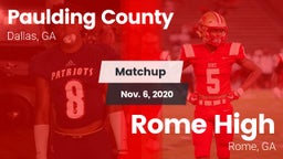 Matchup: Paulding County vs. Rome High 2020