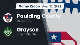 Recap: Paulding County  vs. Grayson  2022