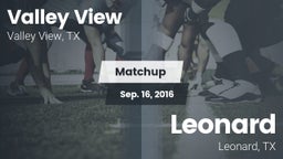 Matchup: Valley View High vs. Leonard  2016