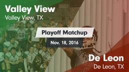 Matchup: Valley View High vs. De Leon  2016