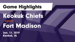 Keokuk Chiefs vs Fort Madison  Game Highlights - Jan. 11, 2019
