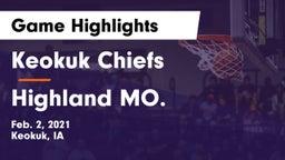 Keokuk Chiefs vs Highland  MO. Game Highlights - Feb. 2, 2021