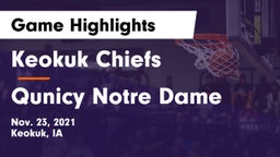 Keokuk Chiefs vs Qunicy Notre Dame Game Highlights - Nov. 23, 2021