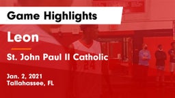 Leon  vs St. John Paul II Catholic  Game Highlights - Jan. 2, 2021