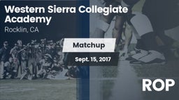 Matchup: Western Sierra Colle vs. ROP 2017