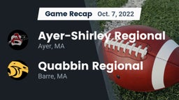 Recap: Ayer-Shirley Regional  vs. Quabbin Regional  2022