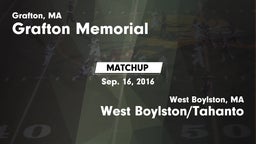 Matchup: Grafton Memorial vs. West Boylston/Tahanto  2016