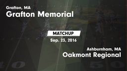 Matchup: Grafton Memorial vs. Oakmont Regional  2016
