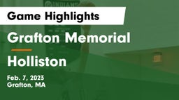 Grafton Memorial  vs Holliston  Game Highlights - Feb. 7, 2023