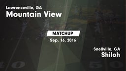 Matchup: Mountain View High vs. Shiloh  2016