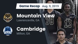 Recap: Mountain View  vs. Cambridge  2019