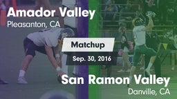 Matchup: Amador Valley High vs. San Ramon Valley  2016