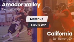 Matchup: Amador Valley High vs. California  2017