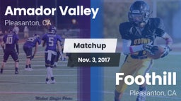 Matchup: Amador Valley High vs. Foothill  2017