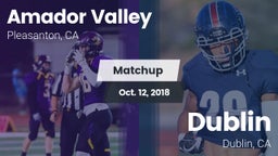 Matchup: Amador Valley High vs. Dublin  2018