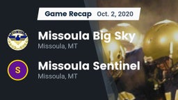 Recap: Missoula Big Sky  vs. Missoula Sentinel  2020