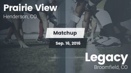 Matchup: Prairie View High vs. Legacy   2016
