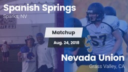 Matchup: Spanish Springs vs. Nevada Union  2018