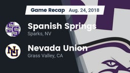 Recap: Spanish Springs  vs. Nevada Union  2018