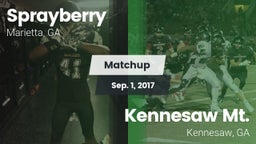Matchup: Sprayberry High vs. Kennesaw Mt.  2017