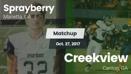 Matchup: Sprayberry High vs. Creekview  2017