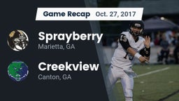 Recap: Sprayberry  vs. Creekview  2017