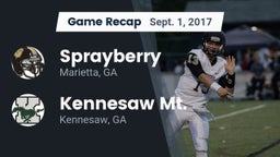 Recap: Sprayberry  vs. Kennesaw Mt.  2017