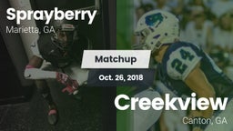Matchup: Sprayberry High vs. Creekview  2018