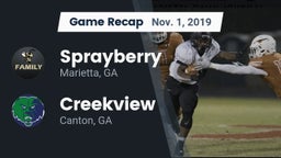 Recap: Sprayberry  vs. Creekview  2019