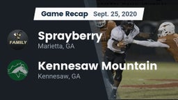 Recap: Sprayberry  vs. Kennesaw Mountain  2020