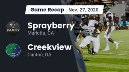 Recap: Sprayberry  vs. Creekview  2020