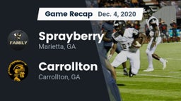 Recap: Sprayberry  vs. Carrollton  2020