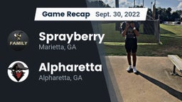 Recap: Sprayberry  vs. Alpharetta  2022