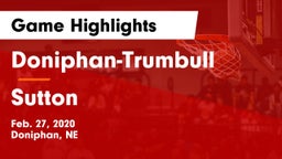 Doniphan-Trumbull  vs Sutton  Game Highlights - Feb. 27, 2020