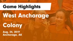 West Anchorage  vs  Colony  Game Highlights - Aug. 24, 2019