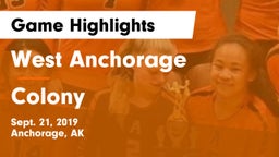 West Anchorage  vs Colony Game Highlights - Sept. 21, 2019