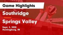 Southridge  vs Springs Valley  Game Highlights - Sept. 3, 2020