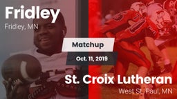 Matchup: Fridley  vs. St. Croix Lutheran  2019
