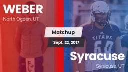 Matchup: WEBER  vs. Syracuse  2017