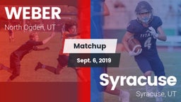 Matchup: WEBER  vs. Syracuse  2019