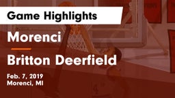 Morenci  vs Britton Deerfield Game Highlights - Feb. 7, 2019