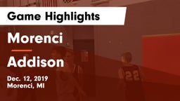 Morenci  vs Addison  Game Highlights - Dec. 12, 2019