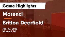 Morenci  vs Britton Deerfield Game Highlights - Jan. 17, 2020