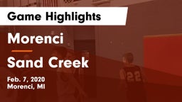 Morenci  vs Sand Creek  Game Highlights - Feb. 7, 2020